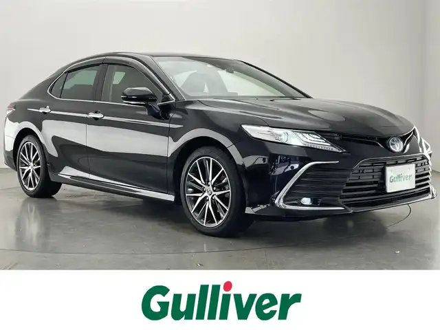 トヨタ カムリ G レザーパッケージ 愛知県 2022(令4)年 3.3万km アティチュードブラックマイカ 純正９型ＤＡナビ　黒革　シートヒーター　禁煙車　ＤＶＤデッキ　ＢＳＭ　ＨＵＤ　バックカメラ　追従クルコン　前後ドラレコ　ＥＴＣ　セーフティセンス　衝突軽減　パワーシート　ＬＥＤライト　コーナーセンサー
