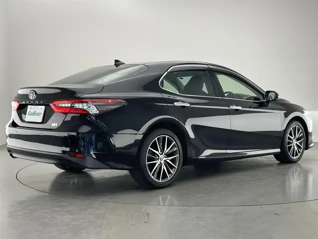 トヨタ カムリ G レザーパッケージ 愛知県 2022(令4)年 3.3万km アティチュードブラックマイカ 純正９型ＤＡナビ　黒革　シートヒーター　禁煙車　ＤＶＤデッキ　ＢＳＭ　ＨＵＤ　バックカメラ　追従クルコン　前後ドラレコ　ＥＴＣ　セーフティセンス　衝突軽減　パワーシート　ＬＥＤライト　コーナーセンサー