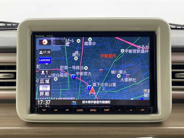 スズキ ラパン X 栃木県 2020(令2)年 2.2万km コフレピンクパールメタリック 禁煙車/純正8インチナビ/フルセグTV/BT/CD/AM/FM/デュアルセンサーブレーキサポート/全方位カメラ/シートヒーター(D/N)/コーナーセンサー/アイドリングストップ/オートライト/キーレスプッシュスタート