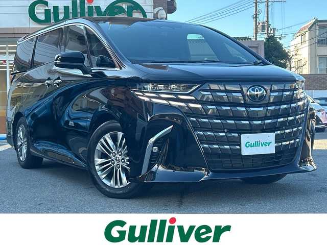 トヨタ アルファード Z 大阪府 2024(令6)年 0.6万km ブラック ワンオーナー/純正ナビ（フルセグTV/Bluetooth/AM・FM）/全周囲カメラ/純正フリップダウンモニター/左右独立ムーンルーフ/HDMI/オットマン/ステアリングヒーター/シートヒーター/エアーシート/両側パワースライドドア/快適温熱シート/ベンチレーションシート/ブレーキホールドボタン電子パーキング/パワーバックドア/3眼LEDヘッドランプ/LEDシーケンシャルターンランプ/ロードサインアシスト/発進遅れ告知機能/ETC2.0