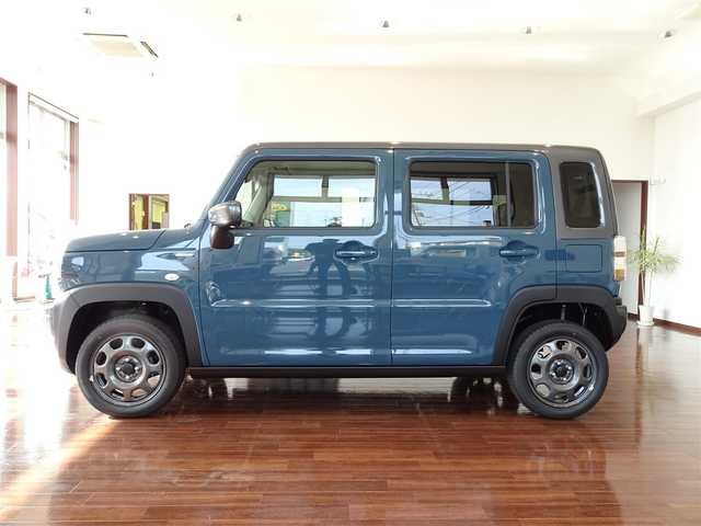 スズキ ハスラー HYBRID G 千葉県 2025(令7)年 0.1万km未満 デニムブルー ガンメタリック 2トーン 【届出済未使用車】/【デニムブルーM/ガンM2トーン（D4E）】/LEDヘッドライト/シートヒーター/マルチインフォメーションディスプレイ（カラー）/ステアリングスイッチ/スズキセーフティサポート/・デュアルセンサーブレーキサポート/・後退時ブレーキサポート/・誤発進/後方誤発進抑制機能/・車線逸脱抑制/警報機能/・ふらつき警報機能/・標識認識機能/・アダプティブクルーズコントロール/・先行車発進お知らせ機能/・ハイビームアシスト/プッシュスタート/スマートキー2本/シートヒーター/アイドリングストップ/オートライト/サイドエアバッグ/カーテンエアバッグ/保証書/取扱説明書/