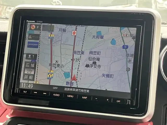 スズキ スペーシア カスタム HYBRID XS ターボ 滋賀県 2020(令2)年 4.4万km ブリスクブルーM 純正8インチナビ/（Bluetooth/フルセグ TV/CD/DVD/SD）/両側パワースライドドア/シートヒーター（D席）/ビルトインETC/ドライブレコーダー/クルーズコントロール/全方位/バックカメラ/LEDライト/レーンンキープアシスト/オートマチックハイビームシステム/衝突軽減ブレーキ/スマートキー/ステアリングリモコン/スペアキー