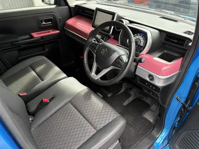 スズキ スペーシア カスタム HYBRID XS ターボ 滋賀県 2020(令2)年 4.4万km ブリスクブルーM 純正8インチナビ/（Bluetooth/フルセグ TV/CD/DVD/SD）/両側パワースライドドア/シートヒーター（D席）/ビルトインETC/ドライブレコーダー/クルーズコントロール/全方位/バックカメラ/LEDライト/レーンンキープアシスト/オートマチックハイビームシステム/衝突軽減ブレーキ/スマートキー/ステアリングリモコン/スペアキー