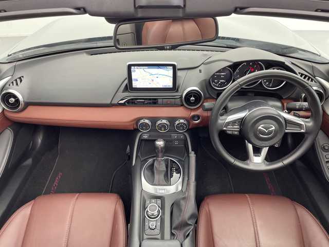 マツダ ロードスター ＲＦ VS 愛知県 2017(平29)年 3.3万km セラミックM 純正メモリーナビ/CD/DVD/フルセグTV/バックカメラ/純正エンジンスターター/茶革レザーシート/シートヒーター/スマートキー/BOSEサウンド/プッシュスタート/レーダーブレーキ/スペアキー×1/ETC/純正フロアマット/LEDヘッドライト/純正17インチアルミホイール/電動オープン/パドルシフト/ブラインドスポットモニター/取扱説明書