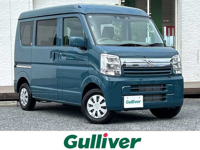 スズキ エブリイ JOIN 千葉県 2024(令6)年 0.2万km デニムブルーメタリック 4WD ディスプレイオーディオ バックカメラ タイプC USB BT 両側イージークローザードア セーフティサポート ルーフシェルフ ハイルーフ LEDライト アイドリングストップ スマートキー