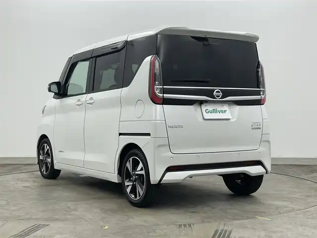 日産 ルークス HWS Gターボ アーバンクロム プロパイロットED 岡山県 2023(令5)年 3.3万km ホワイトパール 純正９型ナビ(MM222D-L)/【BT/Carplay/フルセグ】/全周囲カメラ　/両側パワースライドドア　/プロパイロット/ＬＥＤヘッドライト　/ＥＴＣ　/レーダークルーズコントロール　/純正ドラレコ前後　/コーナーセンサー前後　/オートハイビーム/スマートキー/オートエアコン/アイドリングストップ/踏み間違い防止/リアサーキュレーター/ステアリングスイッチ/ドアバイザー