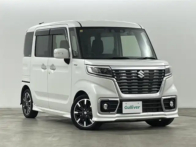 スズキ スペーシア カスタム HYBRID XS 福島県 2020(令2)年 2万km ピュアホワイトP スズキセーフティサポート/・衝突被害軽減ブレーキ/・後退時ブレーキサポート/・前後誤発進抑制/・レーダークルーズコントロール/・標識認識/社外7インチナビ/・フルセグTV/BT/SD/CD/DVD/AM/FM/・ETC/・前後ドライブレコーダー/両側パワースライドドア/革張ステアリング/・ステアリングリモコン/ハーフレザーシート/・ベンチシート/・D席シートヒーター/プッシュスタート/・スマートキー/・スペアキー1本/電動格納ミラー/・ウィンカーミラー/・オートミラー/純正フロアマット/ドアバイザー/純正15インチAW