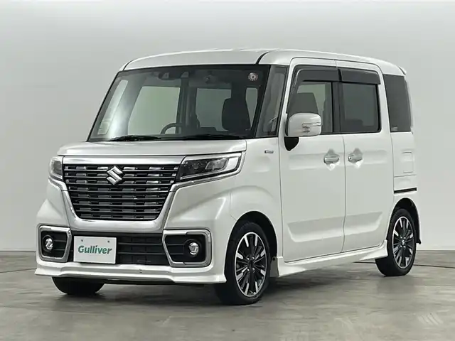 スズキ スペーシア カスタム HYBRID XS 福島県 2020(令2)年 2万km ピュアホワイトP スズキセーフティサポート/・衝突被害軽減ブレーキ/・後退時ブレーキサポート/・前後誤発進抑制/・レーダークルーズコントロール/・標識認識/社外7インチナビ/・フルセグTV/BT/SD/CD/DVD/AM/FM/・ETC/・前後ドライブレコーダー/両側パワースライドドア/革張ステアリング/・ステアリングリモコン/ハーフレザーシート/・ベンチシート/・D席シートヒーター/プッシュスタート/・スマートキー/・スペアキー1本/電動格納ミラー/・ウィンカーミラー/・オートミラー/純正フロアマット/ドアバイザー/純正15インチAW