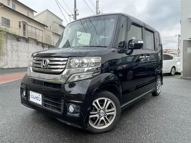 ホンダ Ｎ ＢＯＸ SSパッケージ 福岡県 2014(平26)年 9.5万km スマートブラック (株)IDOMが運営する【じしゃロン八幡西店】の自社ローン専用車両になります。こちらは現金またはオートローンご利用時の価格です。自社ローンご希望の方は別途その旨お申付けください。/社外SDナビ【VXM-145VSi】/(Bluetooth/CD/DVD】フルセグTV)/両側電動スライドドア/ドライブレコーダー/バックカメラ/ETC/ステアリングリモコン/電動格納ミラー/14インチアルミホイール