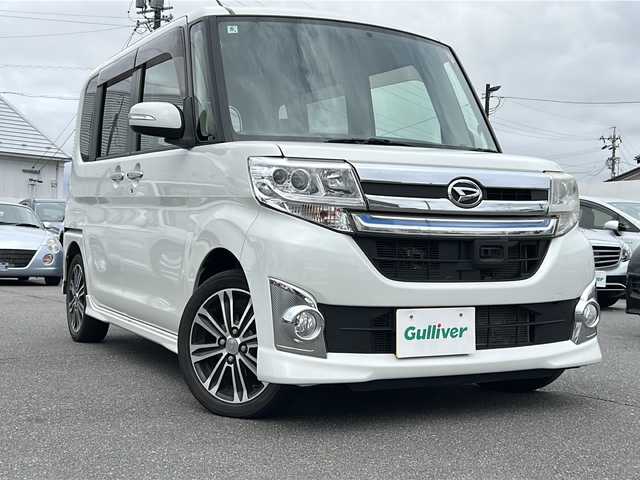 ダイハツ タント カスタム RS SA 長野県 2014(平26)年 11.8万km パールホワイトⅢ ・純正ディーラーオプションナビ/(CD/」DVD/Bluetooth/フルセグTV)/・純正フロアマット/・プッシュスタート/・両側パワースライドドア/・純正15インチアルミホイール