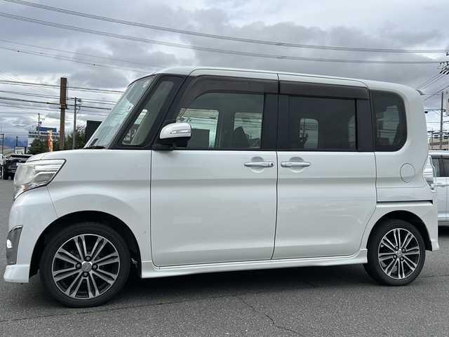ダイハツ タント カスタム RS SA 長野県 2014(平26)年 11.8万km パールホワイトⅢ ・純正ディーラーオプションナビ/(CD/」DVD/Bluetooth/フルセグTV)/・純正フロアマット/・プッシュスタート/・両側パワースライドドア/・純正15インチアルミホイール