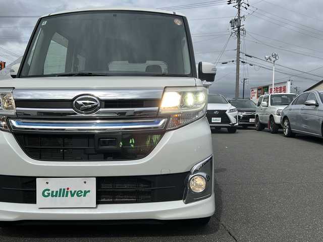 ダイハツ タント カスタム RS SA 長野県 2014(平26)年 11.8万km パールホワイトⅢ ・純正ディーラーオプションナビ/(CD/」DVD/Bluetooth/フルセグTV)/・純正フロアマット/・プッシュスタート/・両側パワースライドドア/・純正15インチアルミホイール