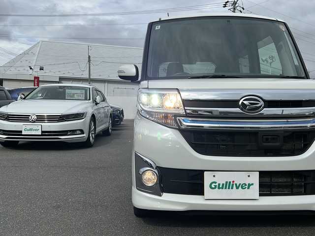 ダイハツ タント カスタム RS SA 長野県 2014(平26)年 11.8万km パールホワイトⅢ ・純正ディーラーオプションナビ/(CD/」DVD/Bluetooth/フルセグTV)/・純正フロアマット/・プッシュスタート/・両側パワースライドドア/・純正15インチアルミホイール
