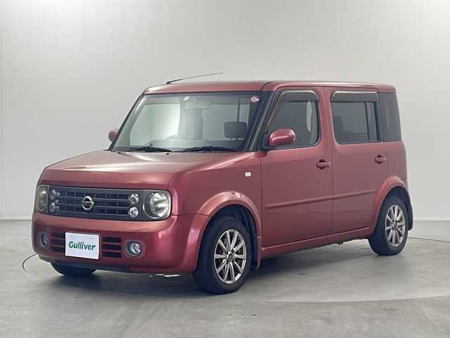 日産 キューブ キュービック 14S Vセレクション 栃木県 2006(平18)年 15.5万km ルミナスレッド 純正ナビ/　CD/MD/DVD/AM/FM/パワーウインドウ/フロアマット/純正ドアバイザー/エアバッグ/パワーステアリング/ABS/スマートキー