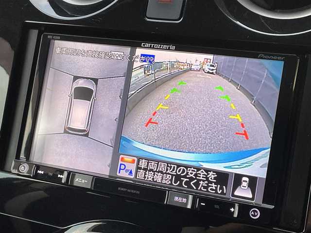 日産 ノート e－パワー X 千葉県 2017(平29)年 7.6万km ソニックブルー エマージェンシーブレーキ/社外SDナビゲーション/（CD/DVD/SD/BT/ワンセグTV）/アランドビューモニター/デジタルインナーミラー/ETC/クリアランスソナー/ハロゲンライト/電格ミラー/ドアバイザー/純正フロアマット