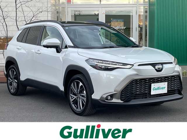 トヨタ カローラ クロス ハイブリッド Z 青森県 2025(令7)年 0.4万km プラチナホワイトパールマイカ 4WD/OP寒冷地仕様/OP純正10.5インチDオーディオプラスナビ・フルセグTV/Bluetooth・USB・Miracast/OPパノラミックビューモニター/OPパノラマルーフ/OPトヨタチームメイト/アドバンストパーク/パーキングサポートブレーキ/安心降車アシスト/ブラインドスポットモニター/セーフティセンス/プリクラッシュセーフティ/レーダークルーズコントロール/レーントレーシングアシスト/オートマチックハイビーム/ハーフレザーシート/運転席パワーシート/前席シートヒーター/ステアリングヒーター/パワーバックドア/純正前後ドライブレコーダー/純正ビルトインETC2.0/OP AC100V1500W/ワイパーデアイサー/LEDヘッドライト/LEDフォグランプ/LEDリアフォグランプ/純正18インチアルミ/ルーフレール