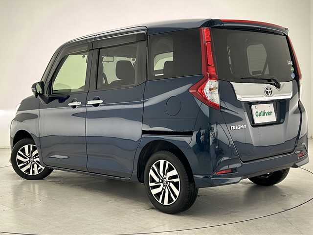 トヨタ ルーミー カスタムG 千葉県 2019(平31)年 3.3万km レーザーブルークリスタルシャイン 衝突軽減ブレーキ/コーナーセンサー（前後）/クルーズコントロール/アイドリングストップ/LEDヘッドライト/フォグランプ/オートライト/オートハイビーム/社外メモリーナビ（NXV987D）/（フルセグ/Bluetooth/Apple Car Play/Android Auto/CD/DVD/AM/FM)/バックカメラ/プッシュスタート/ステアリングスイッチ/革巻きステアリング/サイドバイザー/ウィンカーミラー/ETC/両側パワースライドドア/シートヒーター（D/N席）/スマートキー/ISO　FIX