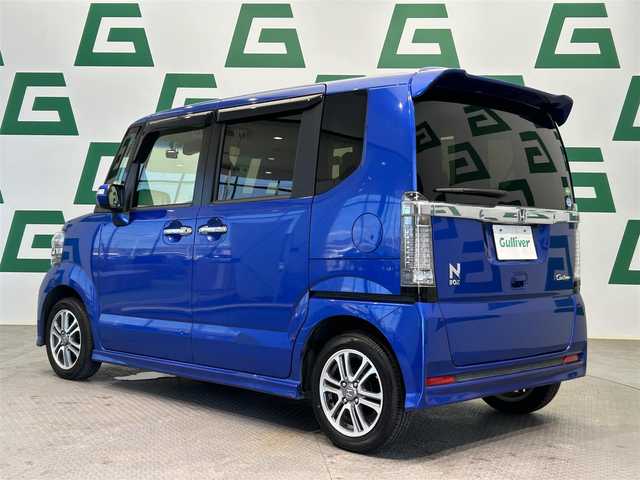 ホンダ Ｎ ＢＯＸ カスタム G Lパッケージ 鹿児島県 2016(平28)年 8.9万km ブリリアントスポーティブルーメタリック2トーン 禁煙車/純正ナビ（VXM-165VFEi）/バックカメラ/フルセグTV（テレビキャンセラー付き）/片側パワースライドドア/前後ドライブレコーダー（DRC-３２M）/ビルトインETC/アイドリングストップ/純正フロアマット/後席ロール式サンシェード/後席バックテーブル/電格ミラー/パワーステアリング/パワーウィンドウ/キセノンヘッドライト/オートライト/衝突被害軽減システム/横滑り防止装置/盗難防止装置
