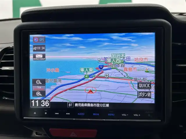 ホンダ Ｎ ＢＯＸ カスタム G Lパッケージ 鹿児島県 2016(平28)年 8.9万km ブリリアントスポーティブルーメタリック2トーン 禁煙車/純正ナビ（VXM-165VFEi）/バックカメラ/フルセグTV（テレビキャンセラー付き）/片側パワースライドドア/前後ドライブレコーダー（DRC-３２M）/ビルトインETC/アイドリングストップ/純正フロアマット/後席ロール式サンシェード/後席バックテーブル/電格ミラー/パワーステアリング/パワーウィンドウ/キセノンヘッドライト/オートライト/衝突被害軽減システム/横滑り防止装置/盗難防止装置