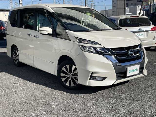 日産 セレナ ハイウェイスター 埼玉県 2018(平30)年 4.3万km ブリリアントホワイトパール ワンオーナー/登録時走行距離42230km/バックカメラ/ドライブレコーダー前後/片側パワースライドドア/純正フロアマット/純正ナビ/純正16インチアルミホイール/ロールシェード/ETC/BT接続可能