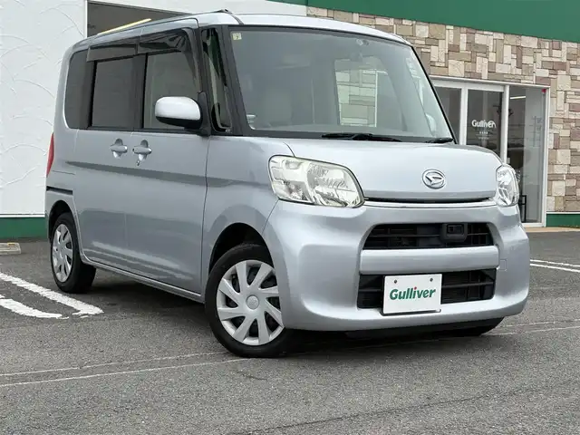 ダイハツ タント X SA 徳島県 2014(平26)年 7万km ブライトシルバーメタリック 社外ナビ　SL1118NVW/プッシュスタート/ワンセグTV/片側パワースライドドア/ドライブレコーダー前のみ/ベンチシート/純正フロアマット/純正アルミキャップ/オートライト/横滑り防止装置/衝突軽減システム