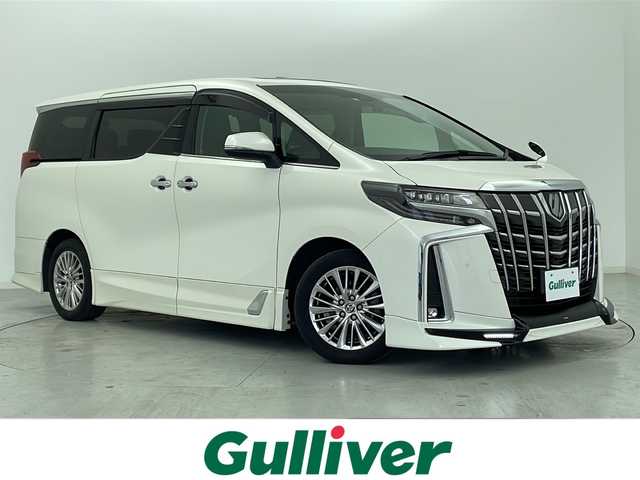 トヨタ アルファード S Cパッケージ 宮城県 2020(令2)年 6.9万km ラグジュアリーホワイトパールクリスタルシャインガラスフレーク ツインムーンルーフ/TRDエアロ/デジタルインナーミラー/純正12.1インチフリップダウンモニター/トヨタセーフティーセンス/・レーダークルーズコントロール/・レーントレーシングアシスト/・プリクラッシュセーフティーシステム/・アダプティブハイビームシステム/ブラインドスポットモニター/3眼LEDヘッドライト/LEDフォグランプ/前席シートヒーター・エアシート/純正9.2インチディスプレイオーディオ（BT.AM.FM.USB.CD.DVD）/フルセグTV/DVDキット/バックカメラ/前後ドライブレコーダー/ビルトインETC/電動リアゲート/両側パワースライドドア/電動パーキングブレーキ/シートメモリー/前席パワーシート/合皮シート/オットマン/ステアリングヒーター/ウッドコンビステアリング/革巻きステアリング/ステアリングスイッチ/プッシュスタート/スマートキー/純正エンジンスターター/nanoeエアコン/ロールサンシェード/サンバイザー/純正フロアマット/純正17インチアルミホイール