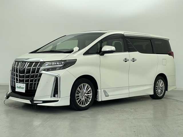 トヨタ アルファード S Cパッケージ 宮城県 2020(令2)年 6.9万km ラグジュアリーホワイトパールクリスタルシャインガラスフレーク ツインムーンルーフ/TRDエアロ/デジタルインナーミラー/純正12.1インチフリップダウンモニター/トヨタセーフティーセンス/・レーダークルーズコントロール/・レーントレーシングアシスト/・プリクラッシュセーフティーシステム/・アダプティブハイビームシステム/ブラインドスポットモニター/3眼LEDヘッドライト/LEDフォグランプ/前席シートヒーター・エアシート/純正9.2インチディスプレイオーディオ（BT.AM.FM.USB.CD.DVD）/フルセグTV/DVDキット/バックカメラ/前後ドライブレコーダー/ビルトインETC/電動リアゲート/両側パワースライドドア/電動パーキングブレーキ/シートメモリー/前席パワーシート/合皮シート/オットマン/ステアリングヒーター/ウッドコンビステアリング/革巻きステアリング/ステアリングスイッチ/プッシュスタート/スマートキー/純正エンジンスターター/nanoeエアコン/ロールサンシェード/サンバイザー/純正フロアマット/純正17インチアルミホイール