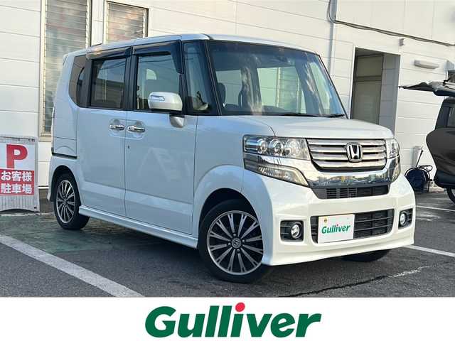 ホンダ Ｎ ＢＯＸ カスタム ターボ SSパッケージ 愛知県 2014(平26)年 10.5万km プレミアムホワイトパール /禁煙車//純正ナビ・フルセグTV/　(VXM-155VFi)//Bluetooth/CD・DVD//バックカメラ/ETC//前後ドライブレコーダー//あんしんパッケージ//CTBA//純正１５インチアルミ//横滑り防止装置（VSA）//両側パワースライドドア//HIDオートライト//プッシュスタート//電動格納ミラーウィンカー//ISOFIX//ドアバイザー//純正フロアマット//取扱説明書/新車保証書