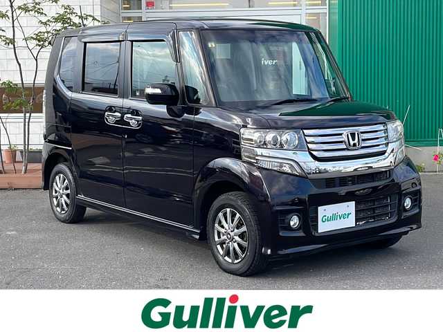 ホンダ Ｎ ＢＯＸ カスタム G Lパッケージ 青森県 2012(平24)年 10.4万km プレミアムゴールドパープルパール 4WD/社外メモリナビ・ワンセグTV/CD/DVD/USB/片側パワースライドドア/横滑り防止機能/スマートキー/プッシュスタート/純正フロアマット/HIDライト/フォグランプ/ウインカーミラー/社外13インチアルミ