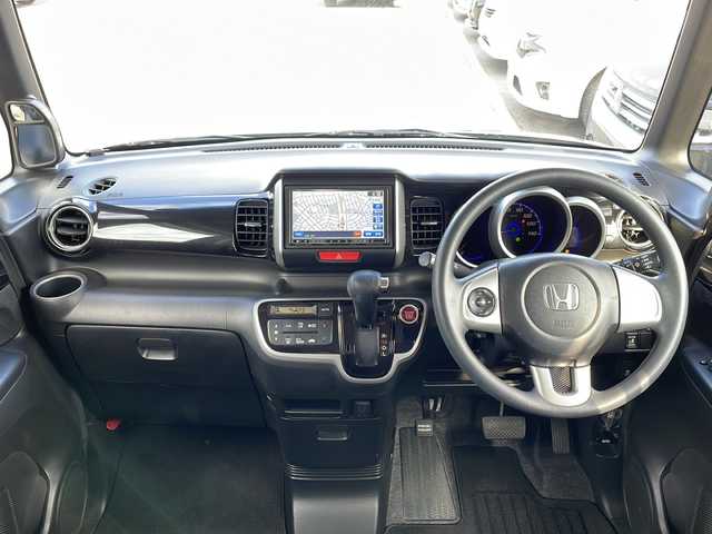 ホンダ Ｎ ＢＯＸ カスタム G Lパッケージ 青森県 2012(平24)年 10.4万km プレミアムゴールドパープルパール 4WD/社外メモリナビ・ワンセグTV/CD/DVD/USB/片側パワースライドドア/横滑り防止機能/スマートキー/プッシュスタート/純正フロアマット/HIDライト/フォグランプ/ウインカーミラー/社外13インチアルミ