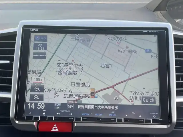 ホンダ フリード ハイブリット ジャストセレクション 長野県 2012(平24)年 14.3万km プレミアムホワイトパール 社外ナビ（FM/AM、CD、DVD、USB）/バックカメラ/フルセグテレビ/クルーズコントロール追従有/社外ETC/両側パワースライドドア/横滑り防止装置/盗難防止装置/純正フロアマット/ダブルエアバック/キセノンオートヘッドライト/エンジンスターター/革ステアリング/スペアキー（１本）/取扱説明書/ABS