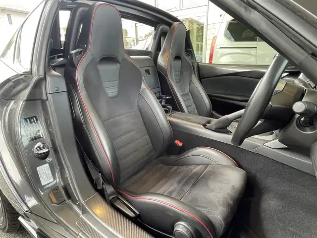 マツダ ロードスター ＲＦ RS 静岡県 2017(平29)年 2.6万km マシーングレープレミアムM 車線逸脱警告　/ＢＳＭ　/マツダコネクトナビ　/地デジ　/Ｂカメラ　/レカロ半革シート　/シートヒーター　　/革巻きステアリング　/ステアリングスイッチ/ＨＫＳマフラー　/車高調　/純正１７インチＡＷ/ETC/スマートキー /スペアキー /保証書/取説