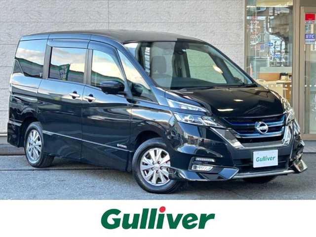 日産 セレナ e－パワー ハイウェイスター V 兵庫県 2018(平30)年 5.4万km ダイヤモンドブラック 純正9インチメモリーナビ/（CD/DVD/BT/フルセグTV）/アラウンドビューモニター/エマージェンシーブレーキ/両側パワースライドドア/ハンドルヒーター/前席シートヒーター/ハンドルヒーター/ドライブレコーダー/LEDヘッドライト/AUTOライト/純正フロアマット/ドアバイザー/スマートキー/スペアキー