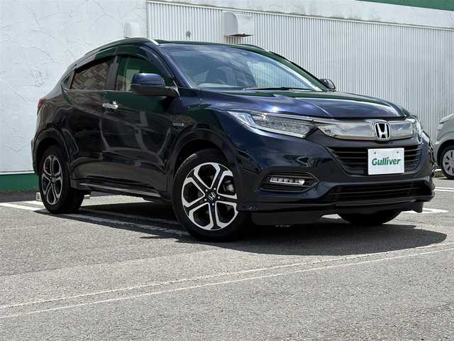 ホンダ ヴェゼル ハイブリッド Z ホンダセンシング 徳島県 2018(平30)年 2.6万km ミッドナイトブルービームM 純正SDナビ　VXM-195VFi/　BT/DISC/AM/FM/HDMI/フルセグ/ドライブレコーダー　DRV-410/バックカメラ/ビルトインETC/オートブレーキホールド/ワイパーデアイサー/パドルシフト/フォグライト/SPORT　MODE/追従式クルーズコントロール/ハーフレザーシート/前席シートヒーター/前席エアーシート/ドアバイザー/E CON/近距離衝突軽減ブレーキ