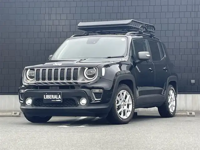 クライスラー・ジープ ジープ レネゲード リミテッド 静岡県 2020(令2)年 4.2万km 黒 UconnectナビフルセグTV Bluetooth CarPlay対応/バックカメラ/ブラックレザーシート シートヒーター /ステアリングヒーター/衝突軽減ブレーキACC/レーンセンスBSM/TOYOホワイトレターATタイヤ215/60/17/ルーフラック キャリア/LEDヘッドライト/フォグランプ/レインセンサー /スマートキー/DSRCETC
