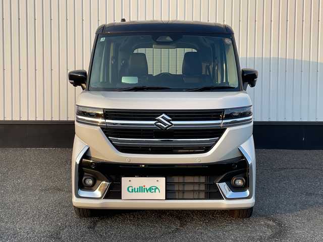 スズキ スペーシア カスタム HYBRID XS ターボ 千葉県 2025(令7)年 0.3万km ピュアホワイトパール/ブラック2トーン 純正9インチナビ/全周囲カメラ/衝突被害軽減システム/車線逸脱警報/クルーズコントロール/両側パワースライドドア/横滑り防止装置/ETC/アイドリングストップ/LEDヘッドライト/オートライト/ウィンカーミラー/電動格納ミラー/純正15インチAW/シートヒーター/ステアリングヒーター/プッシュスタート/スマートキー/フロアマット/スペアキー/取扱説明書/保証書