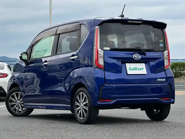ダイハツ ムーヴ カスタム X ハイパー SAⅡ 島根県 2015(平27)年 5.2万km ディープブルークリスタルマイカ 登録時走行距離51176Km/ワンオーナー/14インチ純正AW/社外ナビ/Bluetooth/フルセグTV/バックカメラ/プッシュスタート/ウィンカーミラー/オートライト/アイドリングストップ/LEDヘッドライト/純正フロアマット/純正ドアバイザー