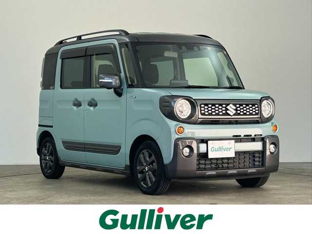 スズキ スペーシア ギア HYBRID XZ 千葉県 2023(令5)年 0.8万km オフブルーメタリック/ガンメタリック2トーンルーフ 禁煙車/ワンオーナー/スズキセーフティサポート/・デュアルセンサーブレーキサポート/・ヘッドアップディスプレイ/・アダプティブクルーズコントロール/・レーンキープアシスト/・車線逸脱警報システム/純正９型メモリナビ/・CD/DVD/Bluetooth/フルセグTV/・全方位カメラ/・ビルトインETC/両側パワースライドドア/革巻きステアリング/・ステアリングスイッチ/DNシートヒーター/純正フロアマット/純正14インチAW/オートライト/・オートマチックハイビーム/・LEDヘッドライト/・LEDフォグランプ