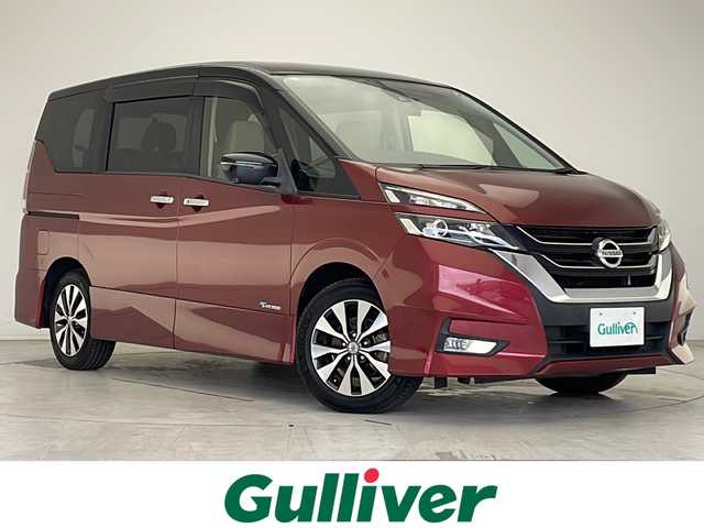 日産 セレナ ハイウェイスター Vセレクション 愛知県 2017(平29)年 6.2万km マルーンレッド 2トーン プロパイロット/衝突軽減システム/純正SDナビ（SDなし）/両側パワースライドドア/クルーズコントロール/フルセグ/CD/DVD/Bluetooth/バックカメラ/イージーオープン機能/コーナーセンサー/純正アルミホイール/LEDヘッドライト/インテリジェントミラー/ドライブレコーダー/ETC/ステアリングスイッチ/スマートキー/プッシュスタート