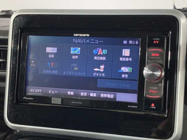 スズキ スペーシア カスタム HYBRID XS ターボ 沖縄県 2018(平30)年 3.5万km フェニックスレッドパール/ブルーイッシュブラックパール 禁煙車　/ワンオーナー/県外仕入れ　/社外ナビ[AVIC-RW901ZS]/（フルセグＴＶ　ＣＤ　ＤＶＤ　Ｂｌｕｅｔｏｏｔｈ）　/バックカメラ　/両側パワースライドドア　/ビルトインＥＴＣ　/衝突被害軽減ブレーキ　/コーナーセンサー　/クルーズコントロール/横滑り防止装置/LEDヘッドライト/フォグランプ/ハーフレザーシート/D席シートヒーター/純正アルミホイール