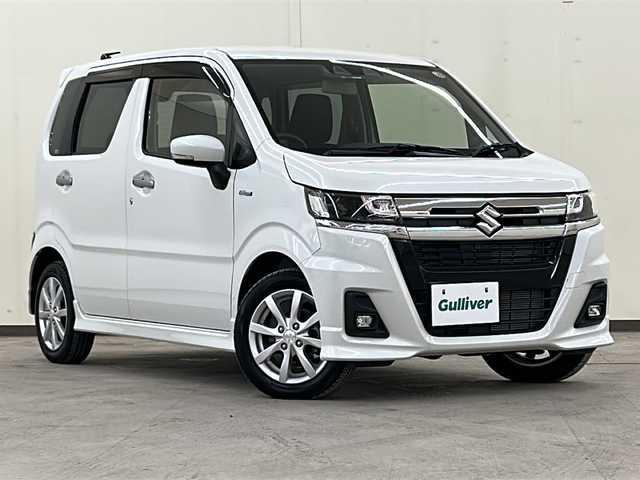 スズキ ワゴンＲ カスタムＺ HYBRID ZX 道央・札幌 2022(令4)年 0.4万km ピュアホワイトP /4WD//純正オーディオ/（CD/AM/FM）//デュアルカメラブレーキ//レーダークルーコントロール//オートライト//フォグライト//両席シートヒーター//リアスポイラー//タイプC給電ポート//保証書