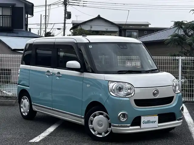 ダイハツ ムーヴ キャンバス G メイクアップ リミテッド　SAⅢ 静岡県 2020(令2)年 5.3万km パールホワイトⅢ/ファインミントメタリック 2トーン ワンオーナー/純正ナビ（BT/フルセグTV/CD/DVD）/ドラレコ/両側パワースライドドア/サイド/全周囲/バックカメラ/純正フロアマット/保証書/取説