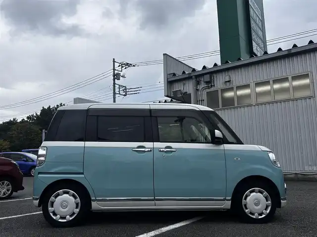 ダイハツ ムーヴ キャンバス G メイクアップ リミテッド　SAⅢ 静岡県 2020(令2)年 5.3万km パールホワイトⅢ/ファインミントメタリック 2トーン ワンオーナー/純正ナビ（BT/フルセグTV/CD/DVD）/ドラレコ/両側パワースライドドア/サイド/全周囲/バックカメラ/純正フロアマット/保証書/取説