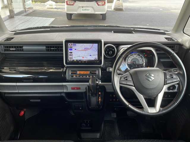 スズキ スペーシア カスタム HYBRID XS 福島県 2020(令2)年 4.2万km ブルーイッシュブラックパール3 純正８インチナビ　全方位モニター　セーフティーサポート　ハーフレザーシート　フルセグＴＶ　Ｒクルーズコントロール　前後ドライブレコーダー　シートヒーター　クリアランスソナー　純正ＡＷ　スマートキー