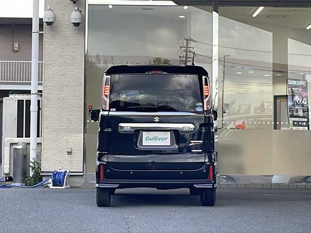 スズキ スペーシア カスタム HYBRID XS 福島県 2020(令2)年 4.2万km ブルーイッシュブラックパール3 純正８インチナビ　全方位モニター　セーフティーサポート　ハーフレザーシート　フルセグＴＶ　Ｒクルーズコントロール　前後ドライブレコーダー　シートヒーター　クリアランスソナー　純正ＡＷ　スマートキー