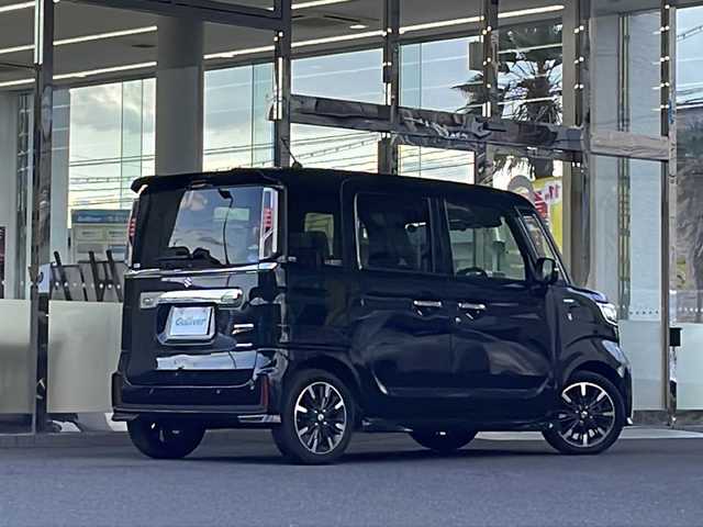 スズキ スペーシア カスタム HYBRID XS 福島県 2020(令2)年 4.2万km ブルーイッシュブラックパール3 純正８インチナビ　全方位モニター　セーフティーサポート　ハーフレザーシート　フルセグＴＶ　Ｒクルーズコントロール　前後ドライブレコーダー　シートヒーター　クリアランスソナー　純正ＡＷ　スマートキー