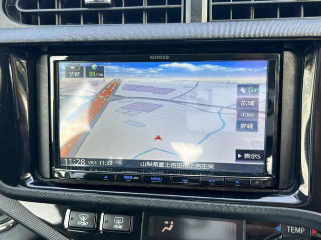 トヨタ アクア G G’s 山梨県 2014(平26)年 7.8万km ブラックマイカ 社外ナビ　/ドライブレコーダー　/ステアリングリモコン　/純正アルミホイール　/リモコンキー　/横滑り防止機能　/ハーフレザー　/ＬＥＤライト　/片側シートヒーター