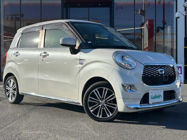 ダイハツ キャスト スタイル GターボプライムコレSAⅡ 宮城県 2016(平28)年 4.4万km パールホワイトⅢ 登録時走行距離43358km/プッシュスタート/バックカメラ/シートヒーター/PWRモードスイッチ/ステアリングリモコン/オートライト/アイドリングストップ/フルエアロ/横滑り防止機能/衝突軽減装置/シートカバー/純正ドアバイザー/純正フロアマット/純正ナビ フルセグ/AM/FM・CD/DVD・TV・BT・HDMI・iPod/コーナーセンサー後/レーダーセンサー前/LEDヘッドライト/24年製ラジアルタイヤ