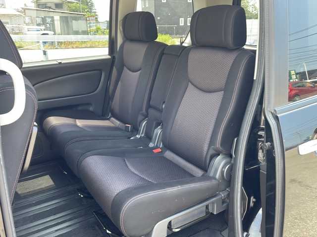 日産 セレナ ハイウェイスター Vセレクション 富山県 2012(平24)年 12万km スーパーブラック 禁煙車/社外ナビ/フルセグＴＶ/ＣＤ・ＤＶＤ・ＢＴ/バックカメラ/両側パワースライド/社外ＡＷ/純正フロアマット/クルーズコントロール/三列シート/アイドリングストップ/オートライト/ＥＴＣ/プッシュスタート/スマートキー/盗難防止装置