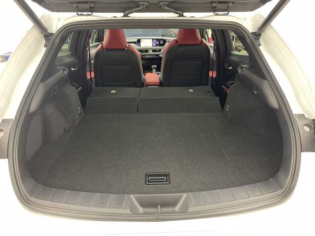 レクサス ＵＸ 250h Fスポーツ 兵庫県 2019(令1)年 4.8万km ホワイトノーヴァガラスフレーク ・純正ナビ/CD/DVD/USB/Bluetooth/Miracast/・バックカメラ/・ビルトインETC2.0/・サンルーフ/・LEXUSsafety/・TRDエアロ（フロントサイド）/・TRDオーバーフェンダー/・プリクラッシュセーフティ/・レーンキープアシスト/・パーキングサポートブレーキ/・クリアランスソナー/・ロードサインアシスト/・先行車発進告知/・レーダークルーズコントロール/・オートマチックハイビーム/・レザーシート/・パワーシート/・前席シートヒーター/・ステアリングヒーター/・パワーバックドア/・ステアリングヒーター/・後席ＵＳＢ充電ポート/・LEDヘッドライト/・LEDフォグランプ/・スマートキー